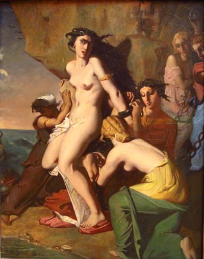 Andromeda Chained to the Rock by the Nereids by Théodore Chassériau